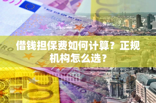 武汉借钱担保费如何计算？正规机构怎么选？
