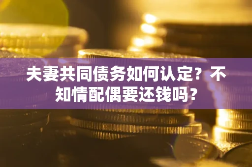 武汉夫妻共同债务如何认定？不知情配偶要还钱吗？
