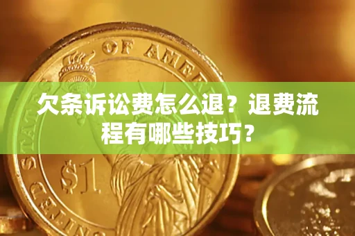 武汉欠条诉讼费怎么退？退费流程有哪些技巧？