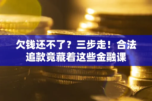 武汉欠钱还不了？三步走！合法追款竟藏着这些金融课
