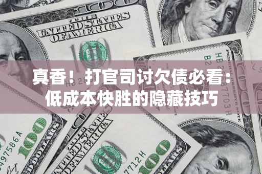 武汉真香！打官司讨欠债必看：低成本快胜的隐藏技巧