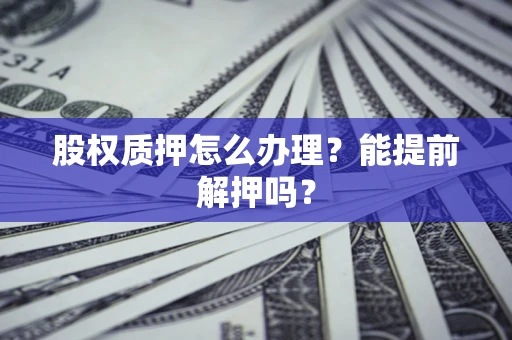 武汉股权质押怎么办理？能提前解押吗？